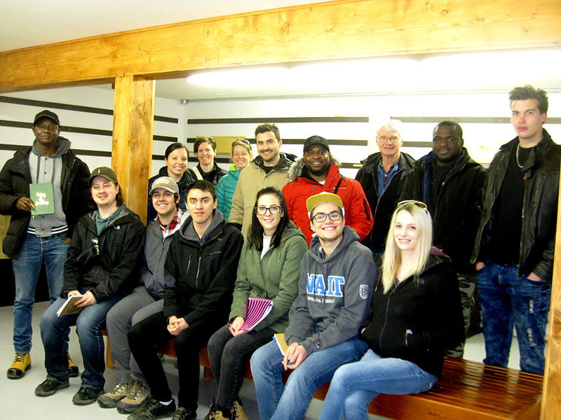 A group of NAIT students who were our first visitors to the Core Shack